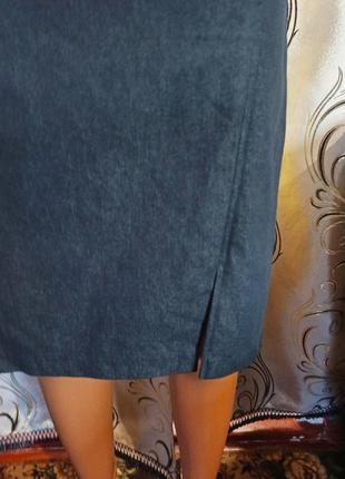 Елегантна джинсова спідниця з блискавкою ззаду m&co2 фото