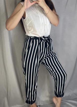 Чорно-білі штани у смужку orsay5 фото