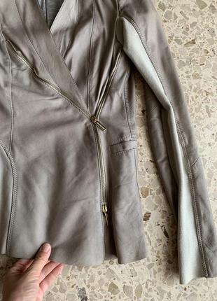 Пиджак кожа италия серый эксклюзив6 фото