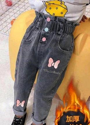 Тёплые джинсы для девочек1 фото