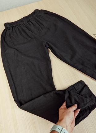 Штаны хлопок черные брюки на резинке s m бохо2 фото