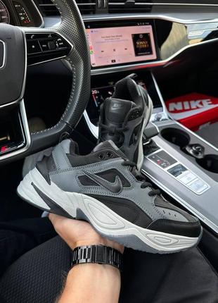 Мужские кроссовки nike m2k tekno fleece dark grey black