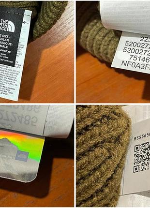 The north face logo box cuffed beanie military olive nf0a3fjx37u шапка оригінал унісекс10 фото