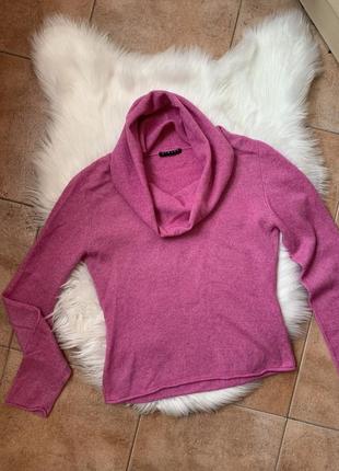 Качественный свитер с горловиной в красивом цвете 70% шерсть мериноса 30% кашемир4 фото