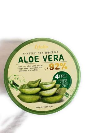 Зволожувальний гель з алое esfolio moisture soothing gel aloe vera 92% purity 300 мл