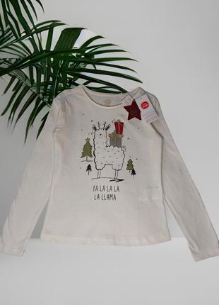 Новогодний лонгслив на девочку 140 см. тм cool club