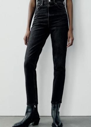 Джинси zara trf mom fit high-waist jeans