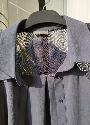 Блуза серая с кружевной спинкой2 фото
