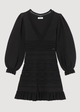 Sandro жіноча коротка сукня з воланами чорна нова оригінал6 фото