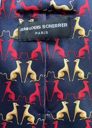 Шовкова синя краватка з собаками мисливська jean-louis scherrer вінтаж4 фото