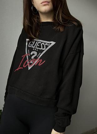 Світшот чорний жіночий гес базовий guess кофта