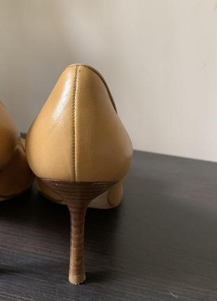 Жовті шкіряні човники туфлі фінтажні versace гострий носок3 фото