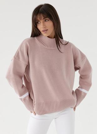 Женский вязаный свитер в большом размере универсальный 46-541 фото