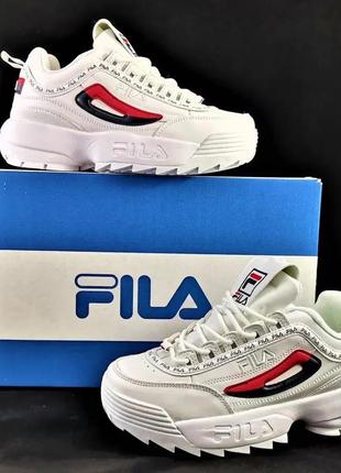 Кросівки fila disruptor білі жіночі шкіряні філа (розміри: 40)8 фото