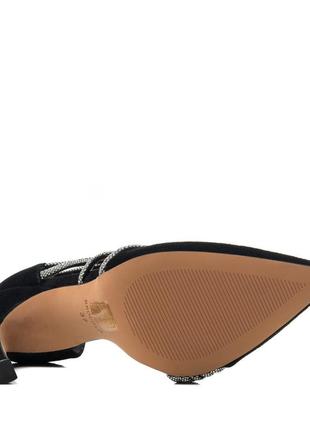 Туфли женские замшевые черные элегантные на шпильке 2132т7 фото