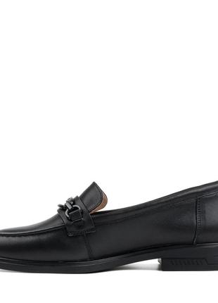 Туфли-лоферы женские черные кожаные 2267т-а3 фото
