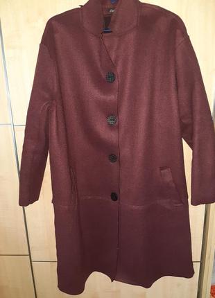 Класне, бордове пальто 48-50р