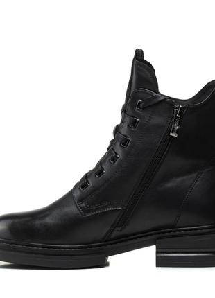 Ботинки geronea черные кожаные на шнуровке удобные зимние 1505ц6 фото