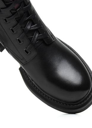 Ботинки geronea черные кожаные на шнуровке удобные зимние 1505ц10 фото