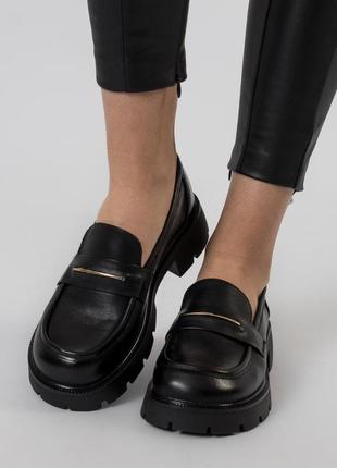 Туфли -лоферы женские черные 2317т10 фото