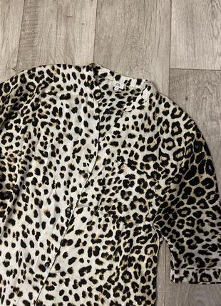 Кремова сатинова блуза леопардовий принт river island розмір42-446 фото