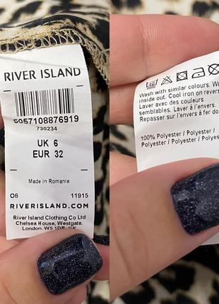 Кремовая сатиновая блуза леопардовый принт river island размер8 фото