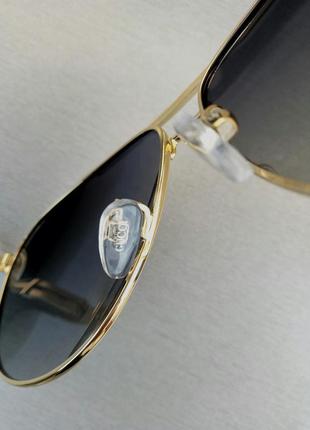 Окуляри в стилі gucci краплі унісекс сонцезахисні поляризированые в золотий металевій оправі9 фото