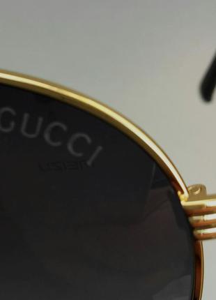 Очки в стиле gucci  капли унисекс солнцезащитные поляризированые в золотой металлической оправе10 фото