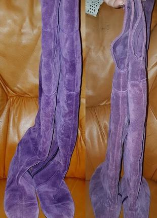 Фиолетовые ботфорты замша viva la diva р6-39