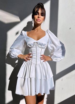 Корсетна сукня міні, декорована камінням ручна робота