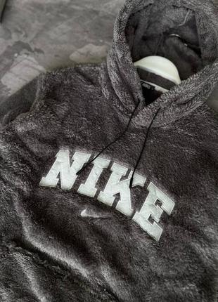 Мужское худи nike серого цвета плюш2 фото