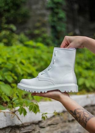 Черевики dr. martens sinclair mono white lux1 фото