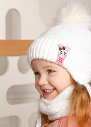 Зимовий набір шапка і хомут для дівчинки р.50-522 фото