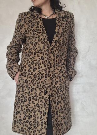 Пальто пиджак длиный леопард7 фото