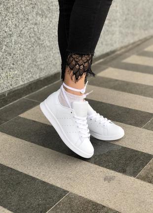 Adidas stan smith повністю білі жіночі кросівки адідас (весна-літо-осінь)😍10 фото