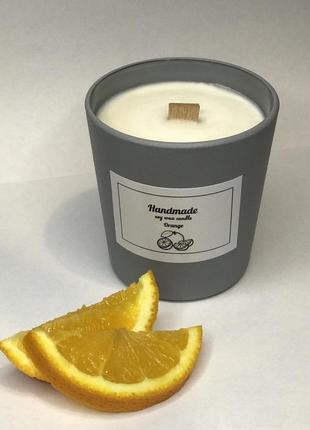 Ароматическая соевая свеча ручного изготовления "orange"