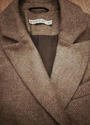 Базовое шерстяное пальто двубортное kookai франция5 фото
