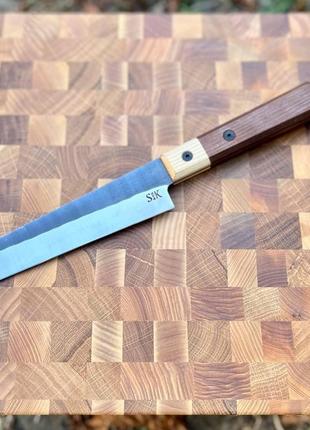 Кухонный нож японский, ручной работы кирицуке 2, фултанг с мощным клинком из стали 1.4116