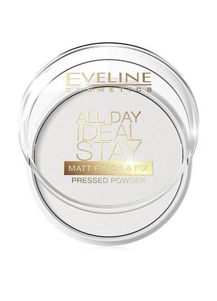 Матуюча закріплююча пудра eveline all day ideal stay 60 white