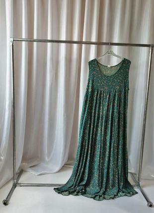 Сукня сарафан з натуральної тканини штапель квітковий принт розмір єдиний, за рахунок фасону підходи7 фото