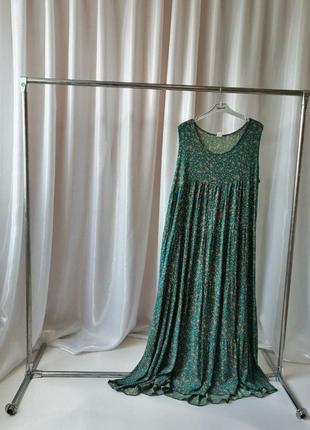 Сукня сарафан з натуральної тканини штапель квітковий принт розмір єдиний, за рахунок фасону підходи6 фото