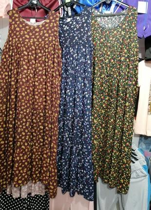 Сукня сарафан з натуральної тканини штапель квітковий принт розмір єдиний, за рахунок фасону підходи2 фото