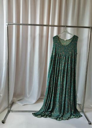 Сукня сарафан з натуральної тканини штапель квітковий принт розмір єдиний, за рахунок фасону підходи6 фото
