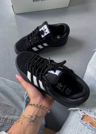 Adidas campus x bad bunny black white  в наличии5 фото