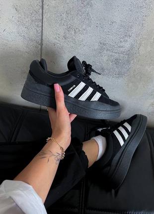 Adidas campus x bad bunny black white  в наличии9 фото