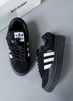 Adidas campus x bad bunny black white  в наличии10 фото