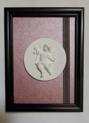 Картина с гипсовым панно "ангел "