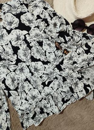 Гарний квітковий топ з об'ємними рукавами/блузка/блуза3 фото