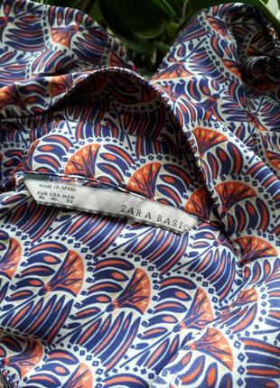 Блуза-сорочка в принт zara basic (розмір 40-42)2 фото