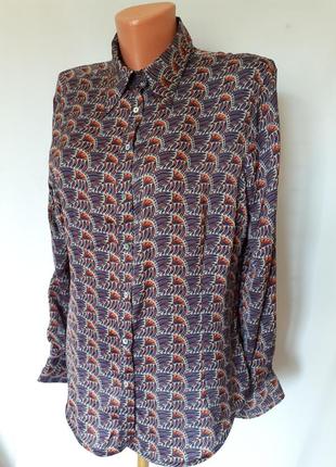 Блуза-сорочка в принт zara basic (розмір 40-42)4 фото